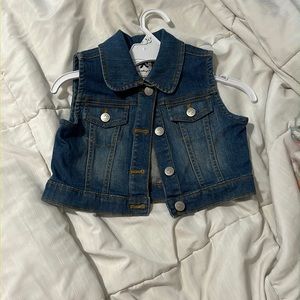 girls cropped jean vest